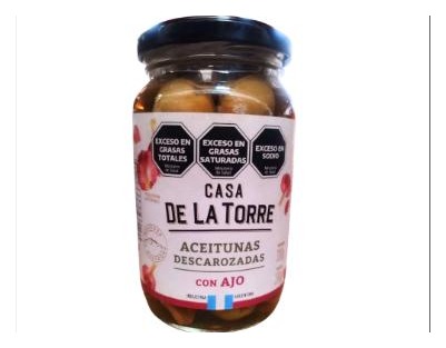 [ASAO-0055] ACEITUNAS VERDES DESCAROZADAS CON AJO 300G - Casa de la Torre