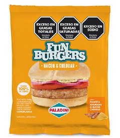 [PAL-086] Fun Burgers Bacon y Cheddar x2 160g Envasado - Paladini