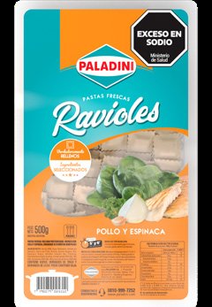 [PAL-111] Ravioles Pollo y Espinaca 500g Envasado - Paladini