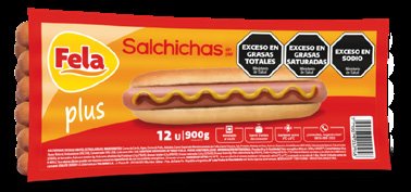 Salchichas Plus X12 unidades 900g Envasado - Fela