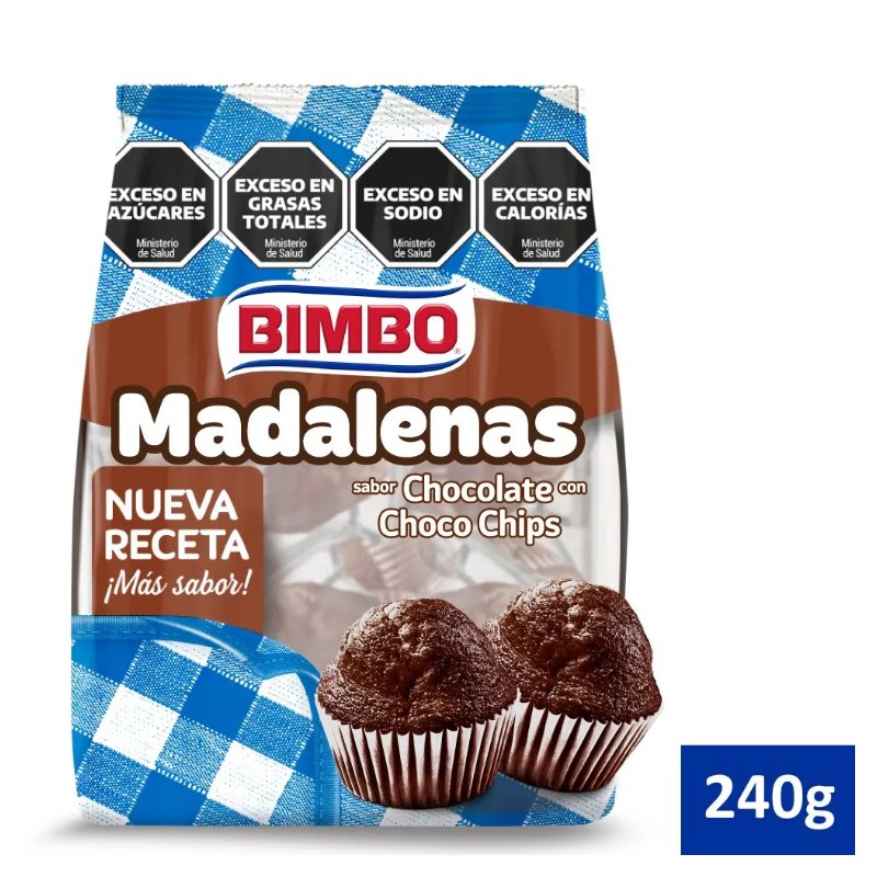 Madalenas Chocolate con Chips 200g - Bimbo