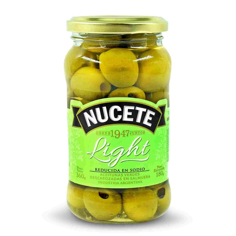 Aceituna Nucete Verde Light Descarozada 360g