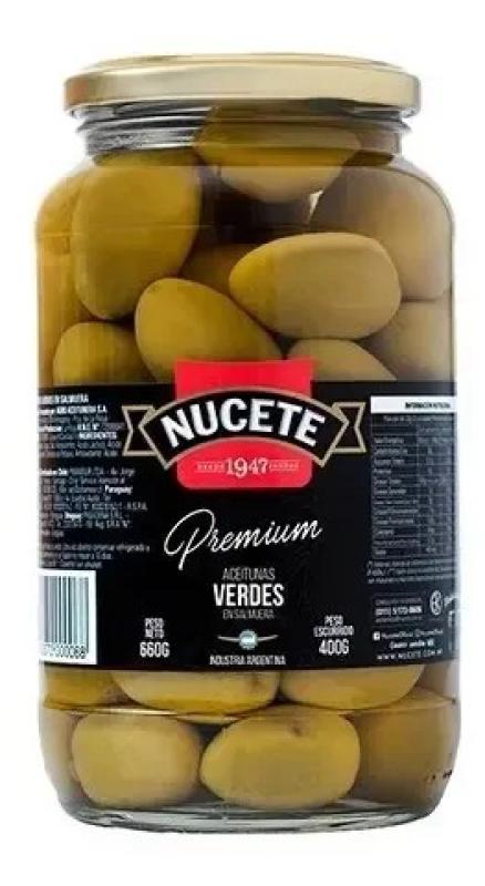 Aceituna Nucete Verde Premium Frasco 660g