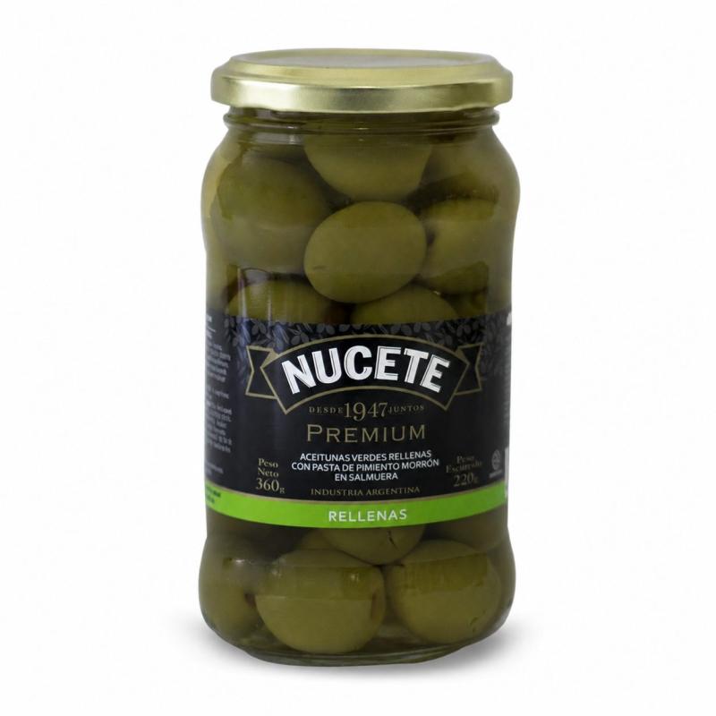 Aceituna Nucete Verde Rellena Premium 360g